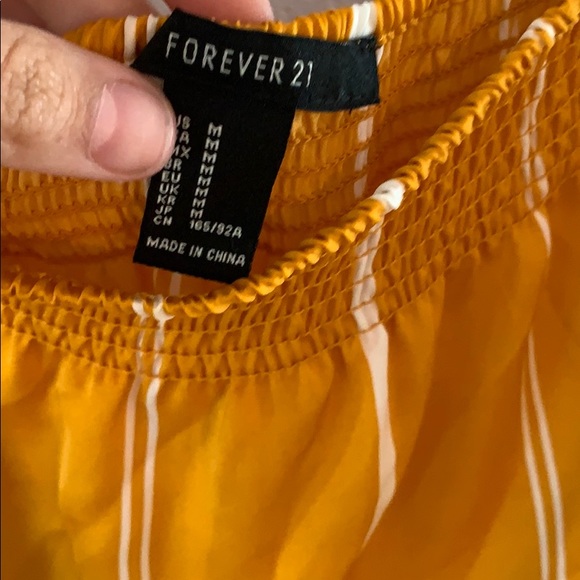 Forever 21 gold/white stripe tube maxi dress, M - Picture 3 of 3